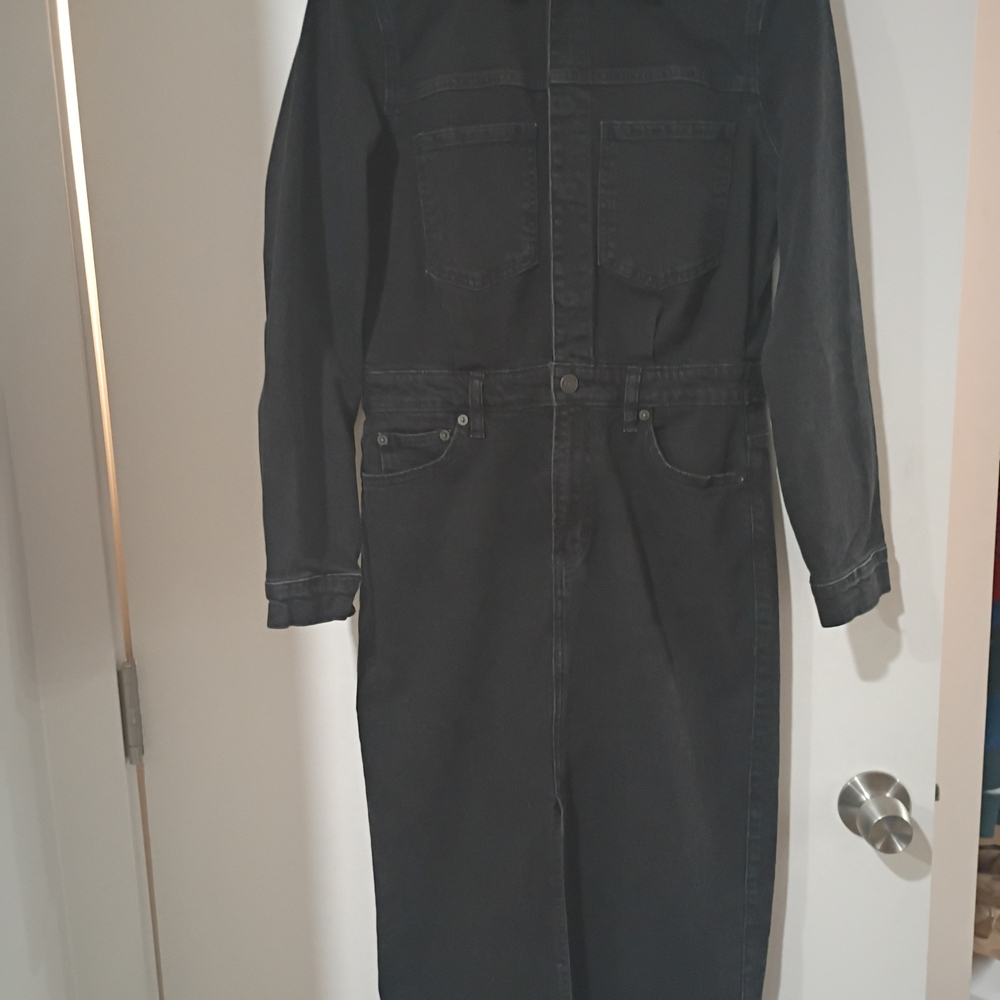 GAP Black Long Sleeve Denim Dress